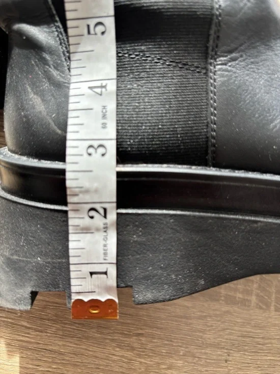 Zara Black Chunky Lug Sole Knee-High Boots - Picture 5 of 9